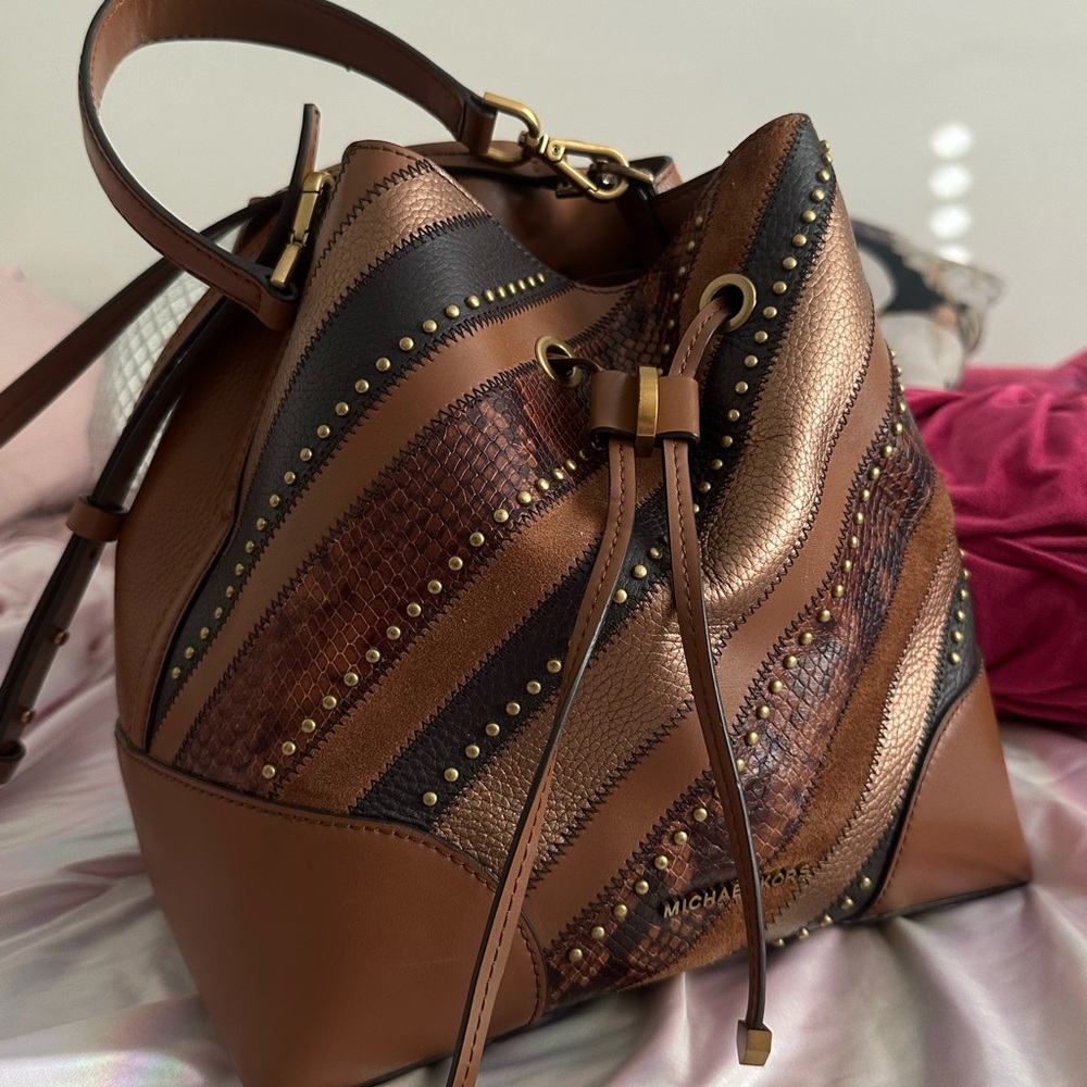Michael Kors Multi-Tone Brown and Black Shoulder Bag
